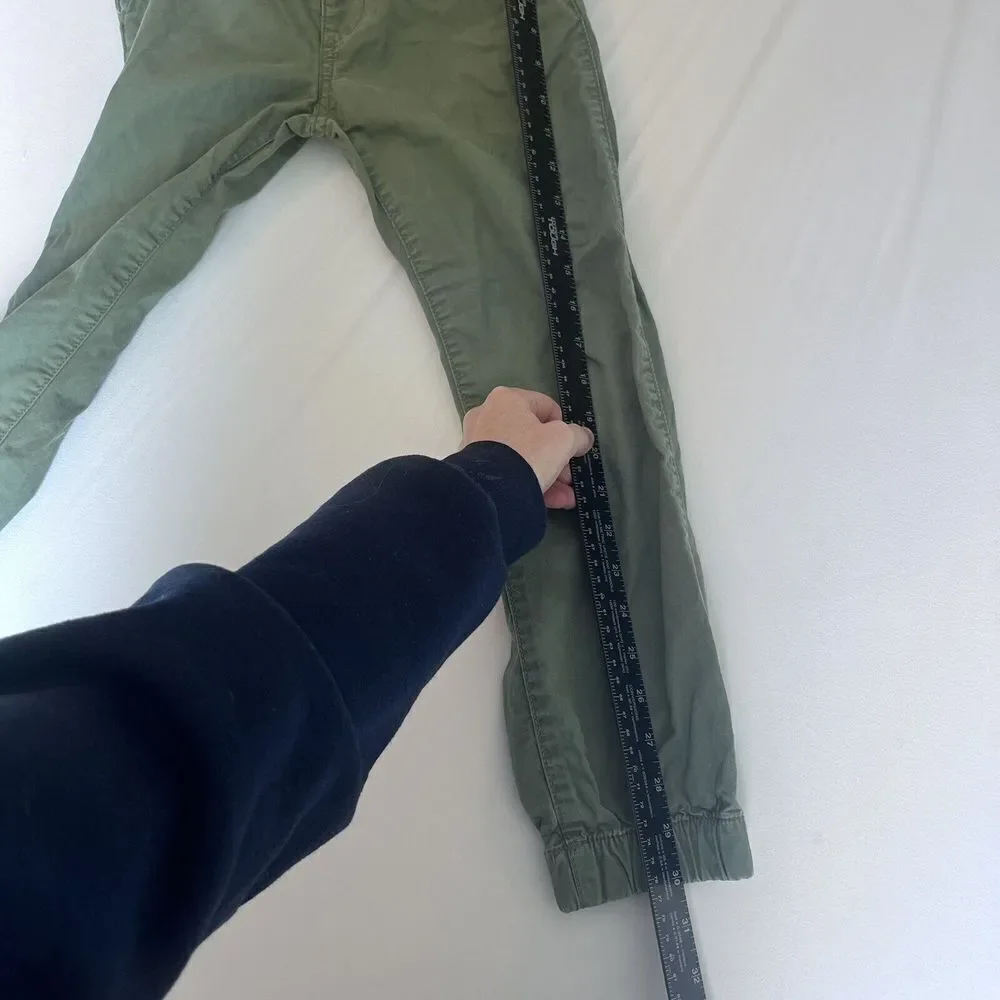 Gap Kids Boys Size Medium Green‎ Pull on Long Pants Side Pockets Elastic Cuffs